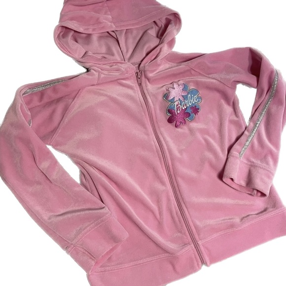 Rare Pink Barbie Velour Zip Up Measurements in Photos - Picture 1 of 5